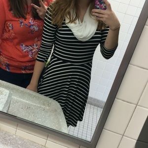 Black and white striped dress